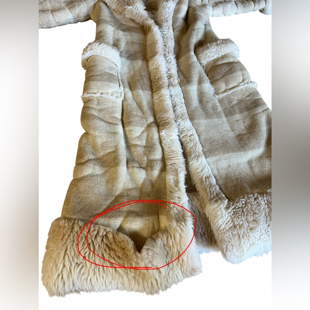 VTG Rare STAN HERMAN Lifestyle 70s Shearling Striped Pennylane Heavy Long Jacket - Picture 14 of 15